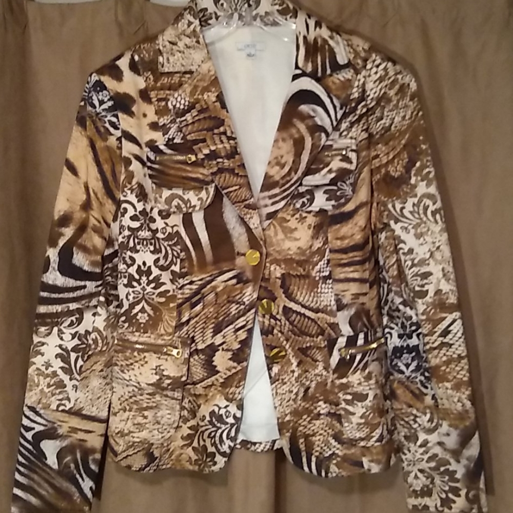 Cache' multi animal print jacket